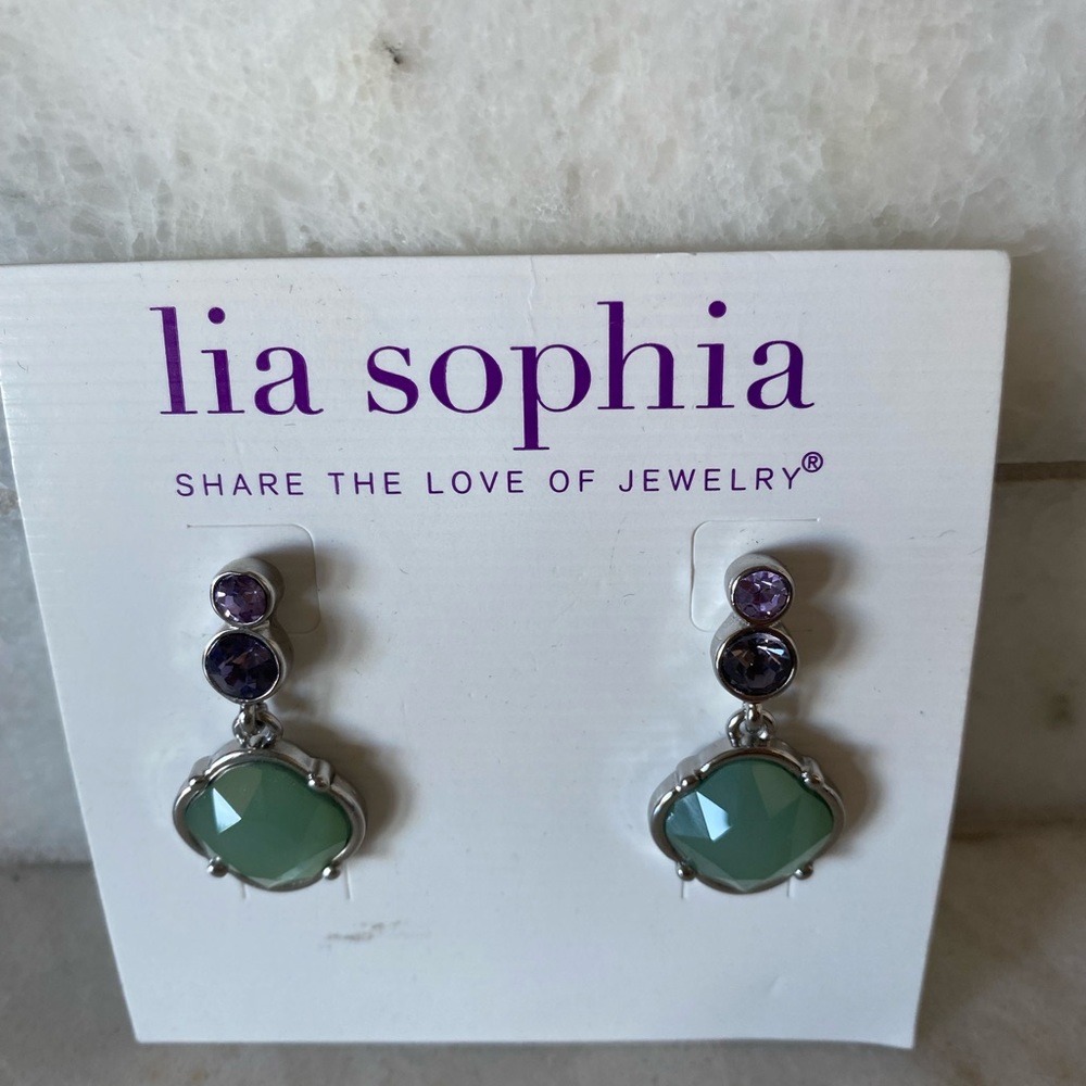 Lia Sophia gemstone earrings - Picture 2 of 4